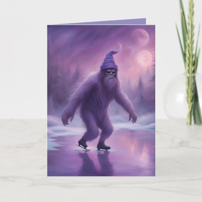 Sasquatch on Ice in Purples Just because  Card (Front)