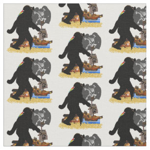 Sasquatch Pirate Treasure Chest   Fabric
