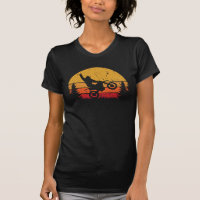 Sasquatch Retro Sunset Riding Dirt Bike