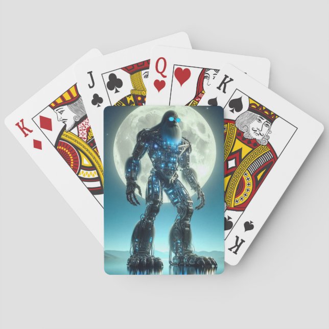 Sasquatch Robot Playing Cards (Back)