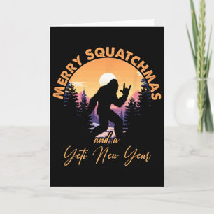 Sasquatch Santa Yeti Merry Squatchmas Bigfoot Chri Card