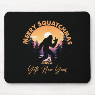 Sasquatch Santa Yeti Merry Squatchmas Bigfoot Chri Mouse Mat