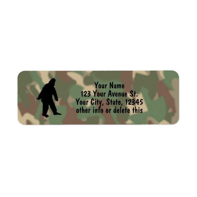 Sasquatch Silhouette Camouflage Address Labels Sm (Front)