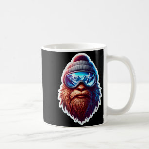 Sasquatch skiing snow big-foot skier big foot coffee mug