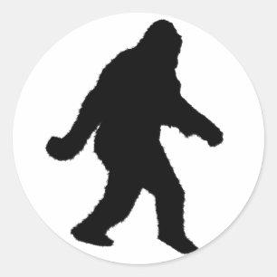 Sasquatch Squatchin' Silhouette Classic Round Sticker
