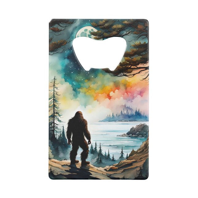 Sasquatch Standing on Ridge over an Ocean Bay (Back)