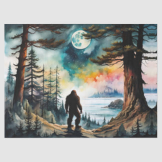Sasquatch Standing on Ridge overlooking the Ocean Tissue Paper