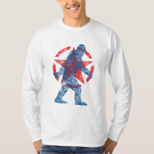 Sasquatch Stencil Star Vintage Style T-Shirt