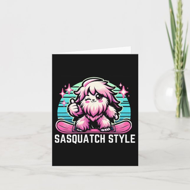 Sasquatch Style Snowboarding Bigfoot Alpine Snowbo Card (Front)