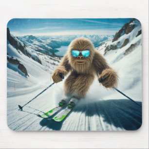 Sasquatch the Skier Mouse Mat