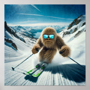 Sasquatch the Skier Poster