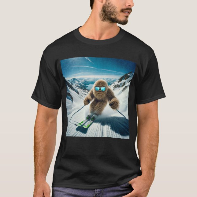 Sasquatch the Skier T-Shirt (Front)