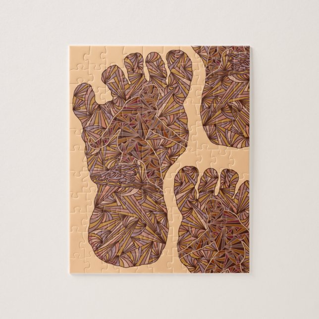 Sasquatch Track Bigfoot Fun Jigsaw Puzzle (Vertical)