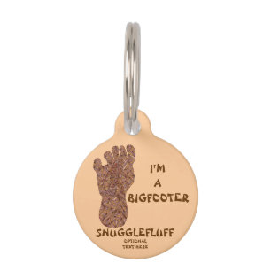 Sasquatch Track Bigfoot Fun Wandering Pooch Pet Tag