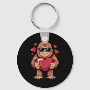 Sasquatch Valentine's Day - Bigfoot Heart Sungles  Key Ring