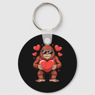 Sasquatch Valentine's Day - Bigfoot Heart Sungles  Key Ring