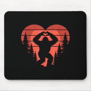 Sasquatch Valentine's Day - Bigfoot Heart Sungles Mouse Mat