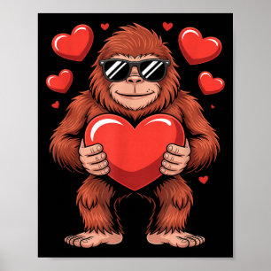 Sasquatch Valentine's Day - Bigfoot Heart Sungles  Poster
