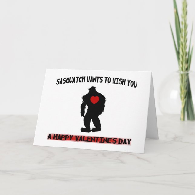 Sasquatch Valentines Day Holiday Card (Front)