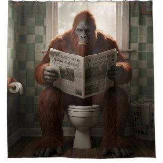 Sasquatch With The Paper Bathroom Shower Curtain
