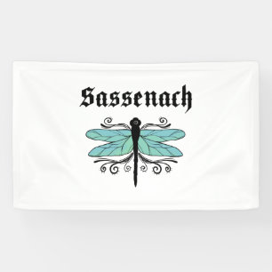 Sassenach Dragonfly Outlander Amber Blue Gift Tee Banner