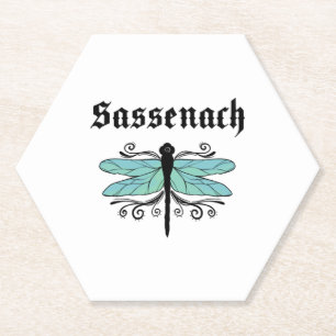 Sassenach Dragonfly Outlander Amber Blue Sweatshir Paper Coaster