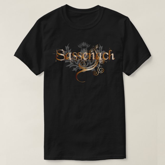 Sassenach Dragonfly Tails  Copper Colour Scottish  T-Shirt (Design Front)