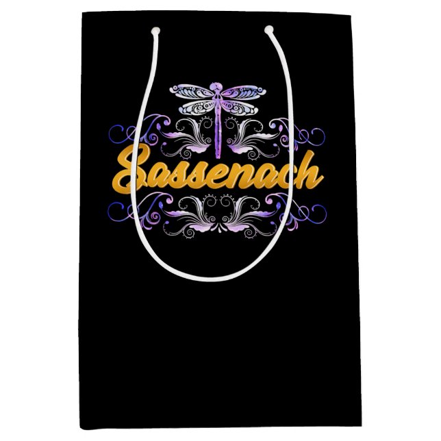 Sassenach Outlander Blue Dragonfly Medium Gift Bag (Front)