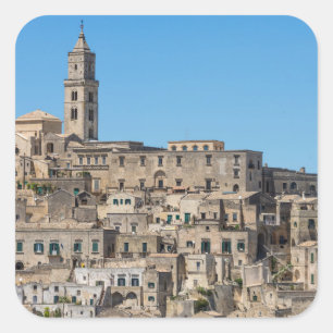 Sassi di Matera city in Italy Square Sticker