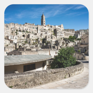 Sassi di Matera old city Square Sticker