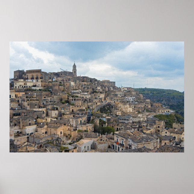 Sassi Houses, Matera, Basilicata, Italy Poster (Front)