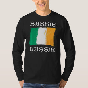 Sassie Lassie St Patrick's Day Ireland Flag T-Shirt
