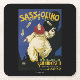 Sassolino Liquore da Dessert Promotional Square Paper Coaster