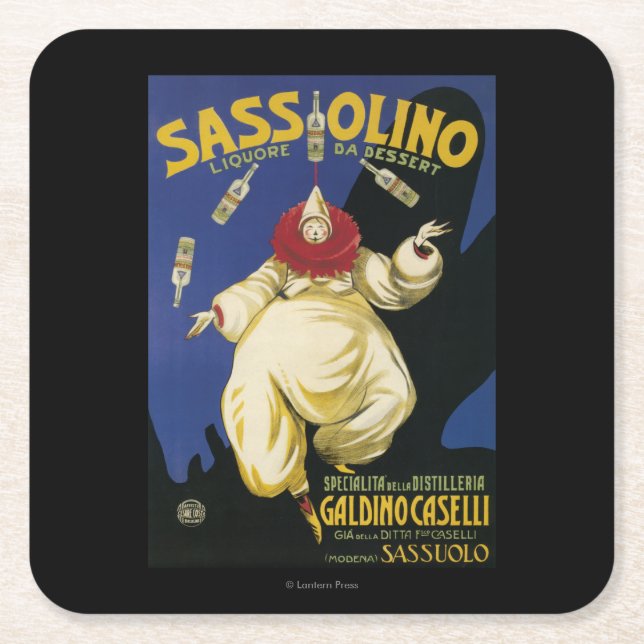 Sassolino Liquore da Dessert Promotional Square Paper Coaster (Front)