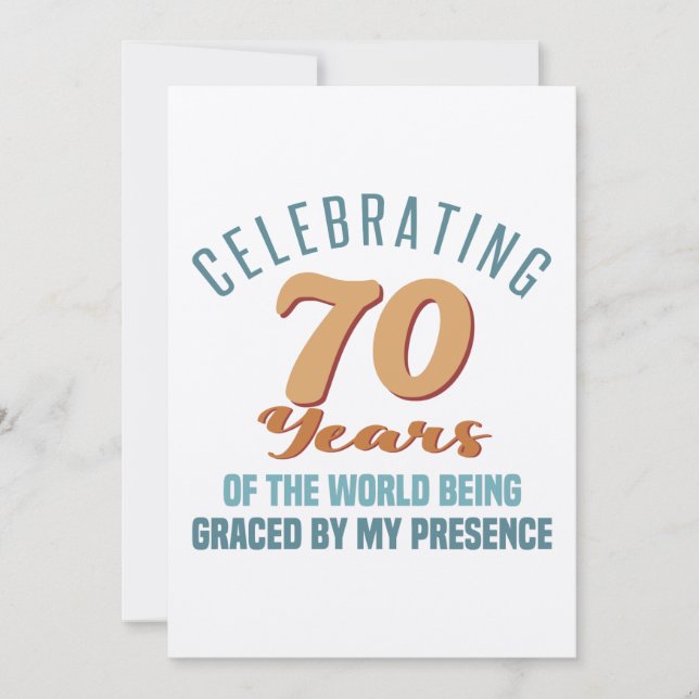 Sassy 70th Birthday Attitude Card (Front)