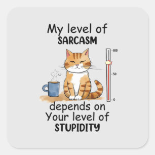Sassy and Cute Orange Cat Square Sticker