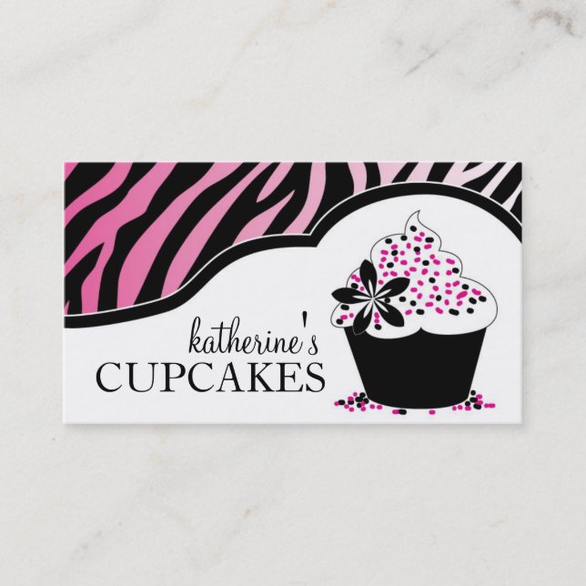 Sassy and Modern Cupcake Business Cards (Front)