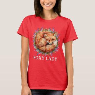  Sassy Animal Circular Flower bed-Fox T-Shirt