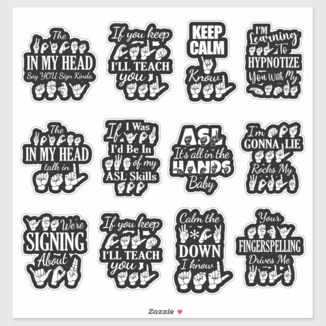 Sassy ASL Stickers - ASL Vibes (Sheet)