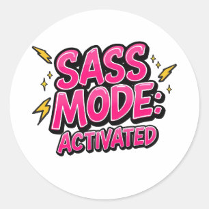 Sassy Attitude and Bold Pop Art Classic Round Sticker