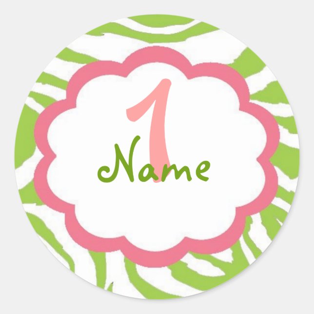 Sassy Baby Girl 1st Birthday Classic Round Sticker (Front)