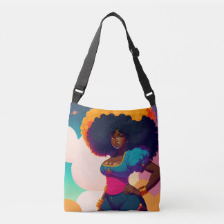 Sassy Black Afro Girl International Women's Day Crossbody Bag