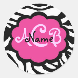 Sassy Black and Pink Zebra Sticker