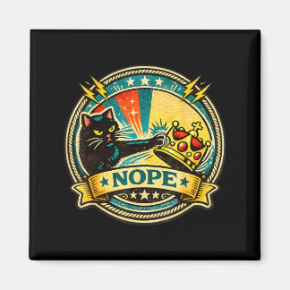 Sassy Black Cat Graphic with Nope Attitude for Cat Magnet