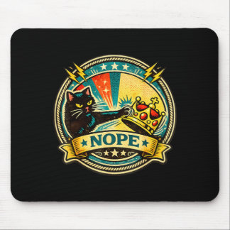 Sassy Black Cat Graphic with Nope Attitude for Cat Mouse Mat