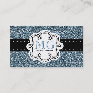 Sassy Blue Glitter Look Ladies Any Profession Business Card