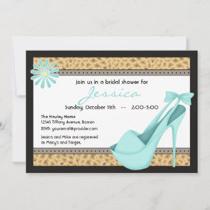 Sassy Blue Heels and Leopard Invitation