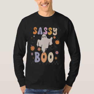 Sassy Boo Cute Retro Groovy Ghost Halloween Family T-Shirt