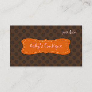 Sassy boutique, Chocolate Brown Polkda Dots Business Card