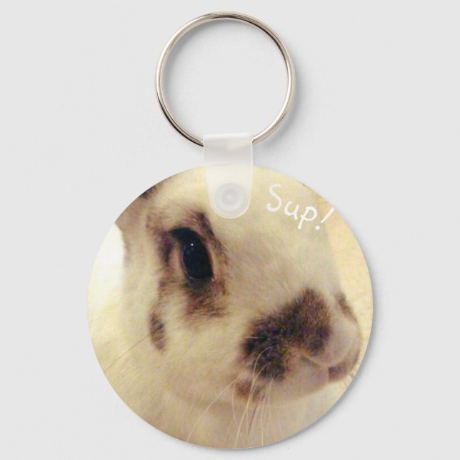 Sassy Bunny Button Key Ring (Front)